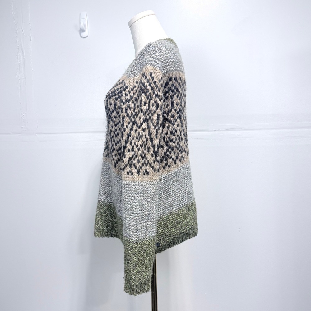 Hugo Boss Orange Wolmar Fair Isle Wool Alpaca Blend Sweater Earthy Color Small - Picture 2 of 8